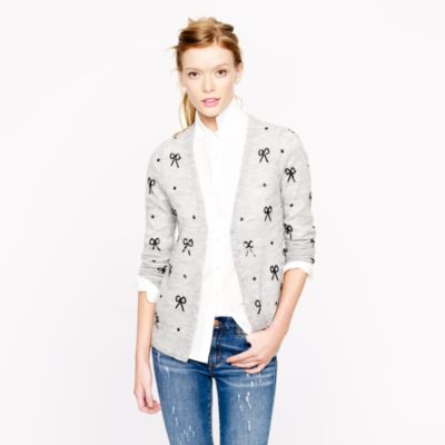 Sequin bow cardigan