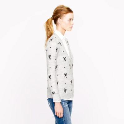 Sequin bow cardigan