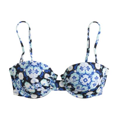 Underwire top in navy paisley