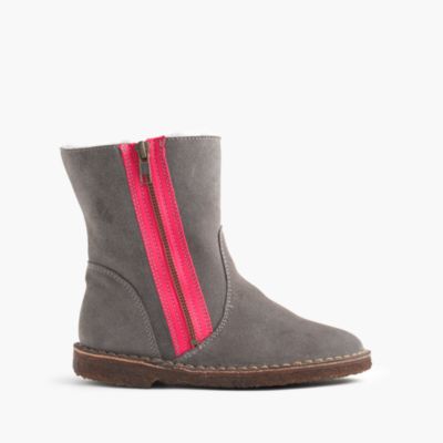 Girls' neon zipper chalet boots