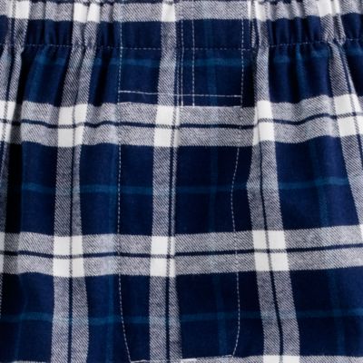Flannel boxers in blue plaid