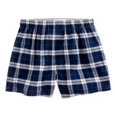 Flannel boxers in blue plaid