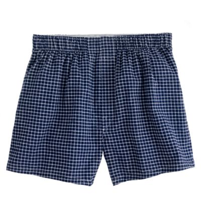 Flannel boxers in navy check