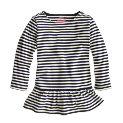 Girls' peplum tee in stripe