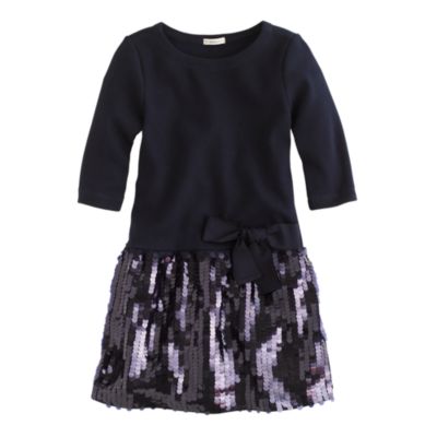 Girls' paillette ponte dress