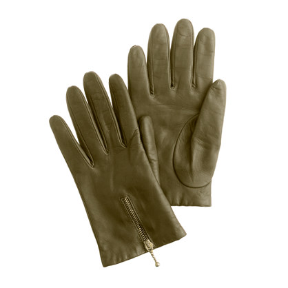 Zip leather gloves   sale   Womens accessories   J.Crew
