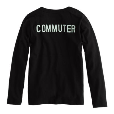 Boys' glow-in-the-dark long-sleeve galaxy tee