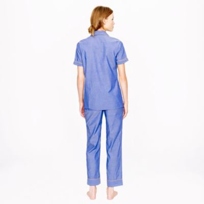 Vintage short-sleeve pajama set in chambray