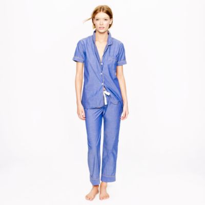 Vintage short-sleeve pajama set in chambray