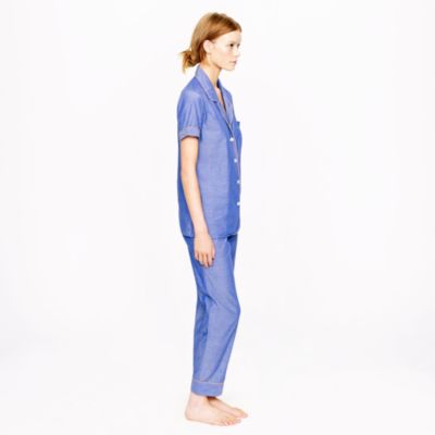 Vintage short-sleeve pajama set in chambray