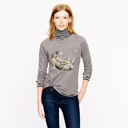 Sequin rhino sweatshirt