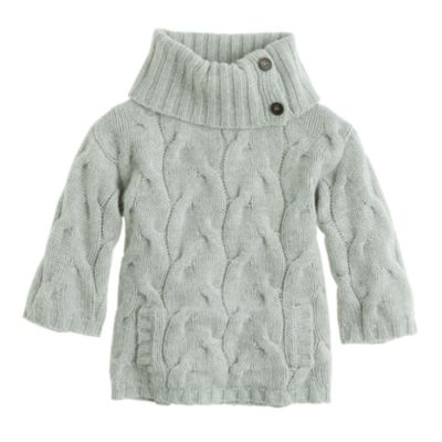 Girls' cabled lambswool popover