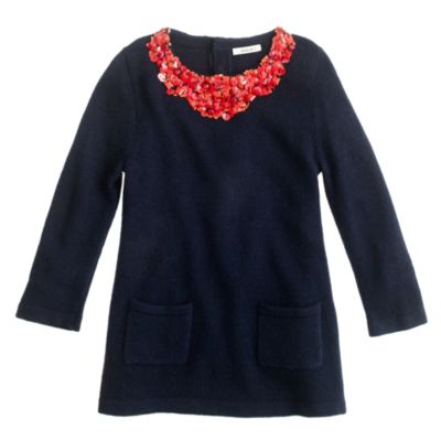 Girls' sequin necklace sweater