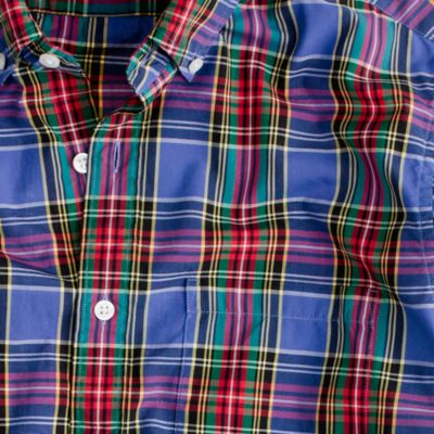Slim Secret Wash shirt in atlantic tartan