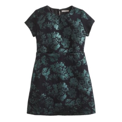 Girls' metallic jacquard dress