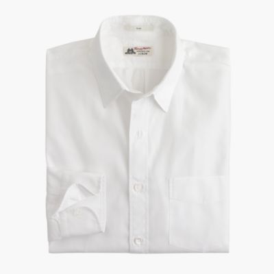 Slim washed Thomas Mason&reg; fabric point-collar shirt in white
