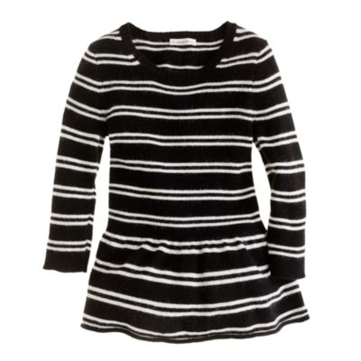 Girls' peplum sweater in stripe