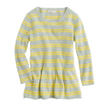 Girls' peplum sweater in stripe