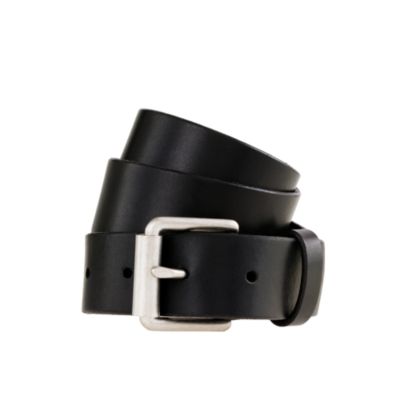 Leather roller-buckle belt