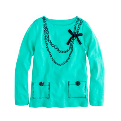 Girls' trompe l'oeil necklace tee
