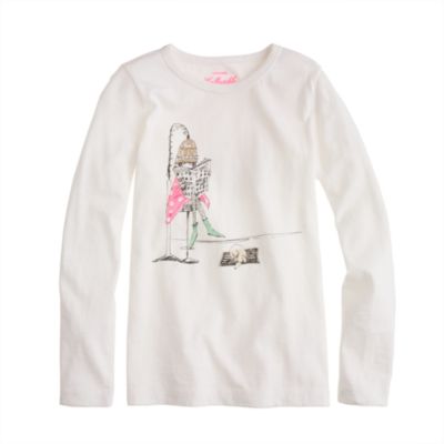 Girls' long-sleeve beauty parlor tee