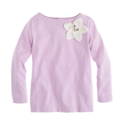 Girls' sequin flower tee