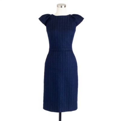 Cap-sleeve dress in tonal tweed