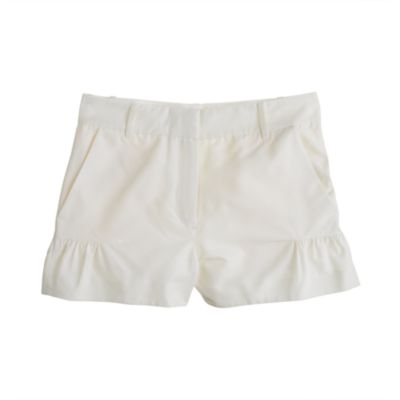 Flared silk-cotton faille short