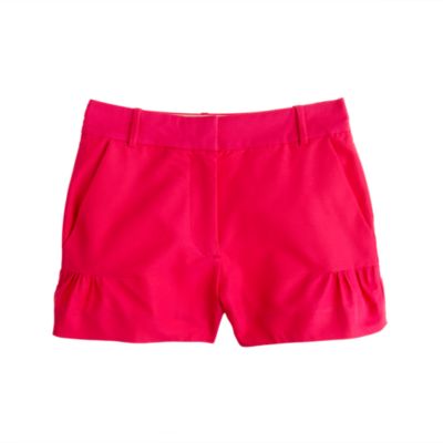 Flared silk-cotton faille short