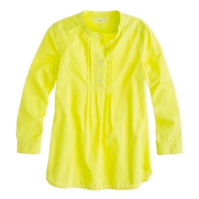 Girls' pleated bib tunic in neon