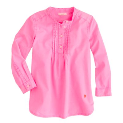 Girls' pleated bib tunic in neon