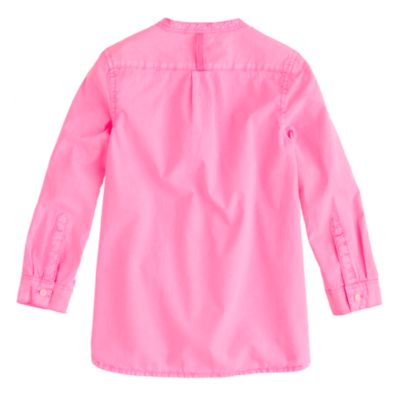 Girls' pleated bib tunic in garment-dyed