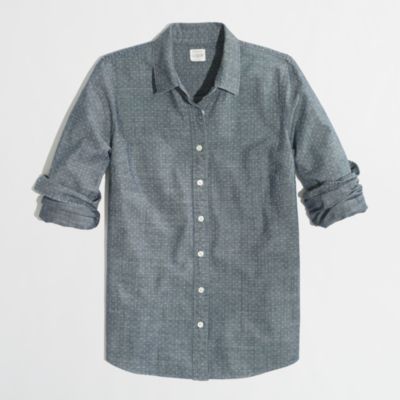 Factory classic button-down shirt in dotted chambray