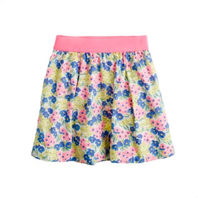 Girls' garden floral skirt