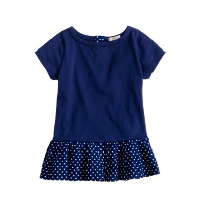 Girls' pleated peplum tee