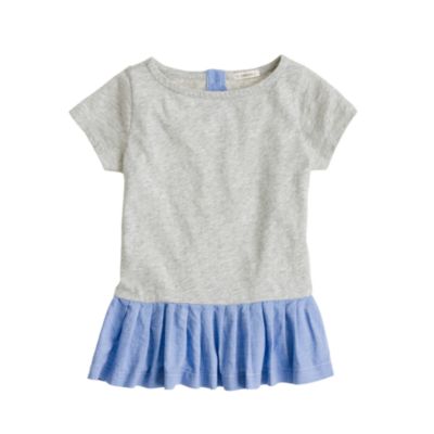 Girls' pleated peplum tee