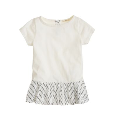Girls' pleated peplum tee