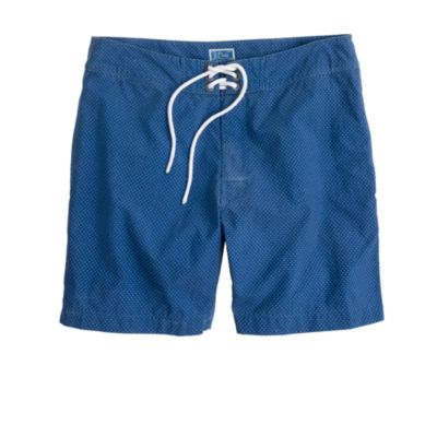 7" board shorts in indigo blue dot