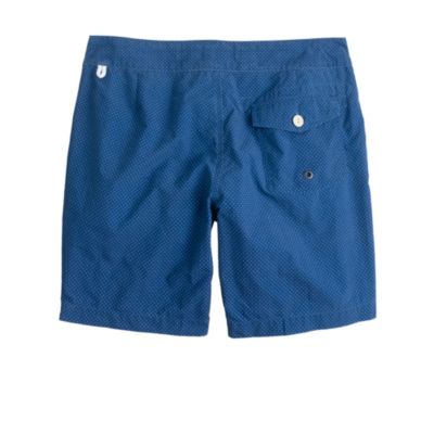 7" board shorts in indigo blue dot