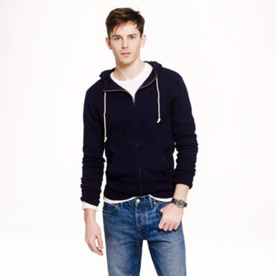 Cotton-cashmere zip hoodie