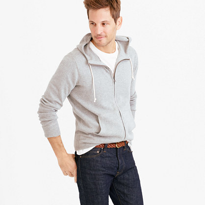 Cotton-cashmere zip hoodie