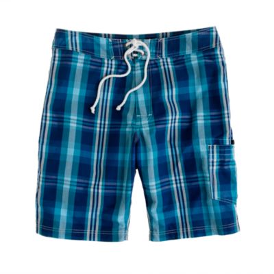 9" board shorts in surf plaid