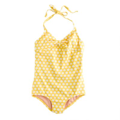 Girls' tie-back halter tank in polka dot