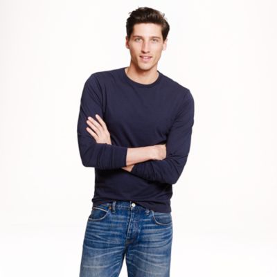 Broken-in long-sleeve tee in slim fit