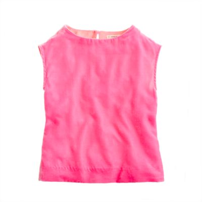 Girls' cap-sleeved velvet tee