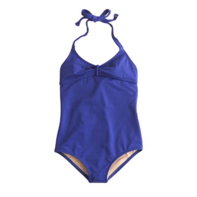 Girls' tie-back halter tank in solid