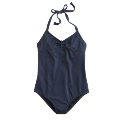 Girls' tie-back halter tank in solid