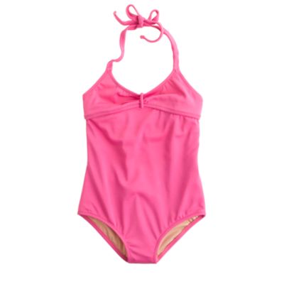 Girls' tie-back halter tank in solid