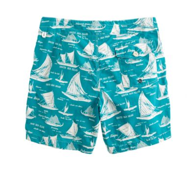 7" board shorts in nautical print