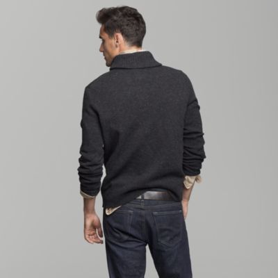 Lambswool shawl-collar sweater